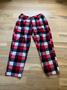 Club Room Red Black White Plaid Fleece PJ Pants